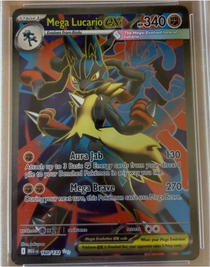 2025 Pokemon Mega Lucario EX #160/132 ME01 Mega Evolution — front