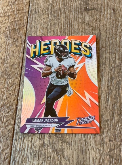 2023 Panini Prestige #H-5 Lamar Jackson Heroes — front