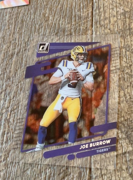 2023 Panini Chronicles Draft Picks Clearly Donruss #9 Joe Burrow LSU Tigers — front