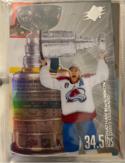 2025-26 Upper Deck SPx #SC-8 Nathan MacKinnon 34.5 lbs — front
