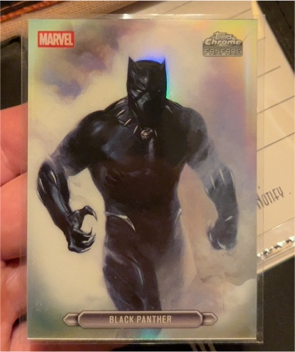 2026 Topps Chrome Marvel #FF-05 Black Panther Fanfare Refractor — front