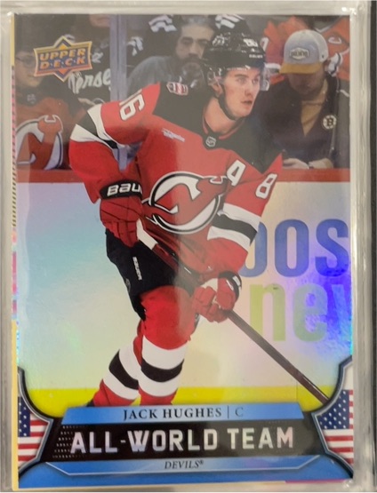 2025-26 Upper Deck Extended Series All-World Team #AWT-15 Jack Hughes — front