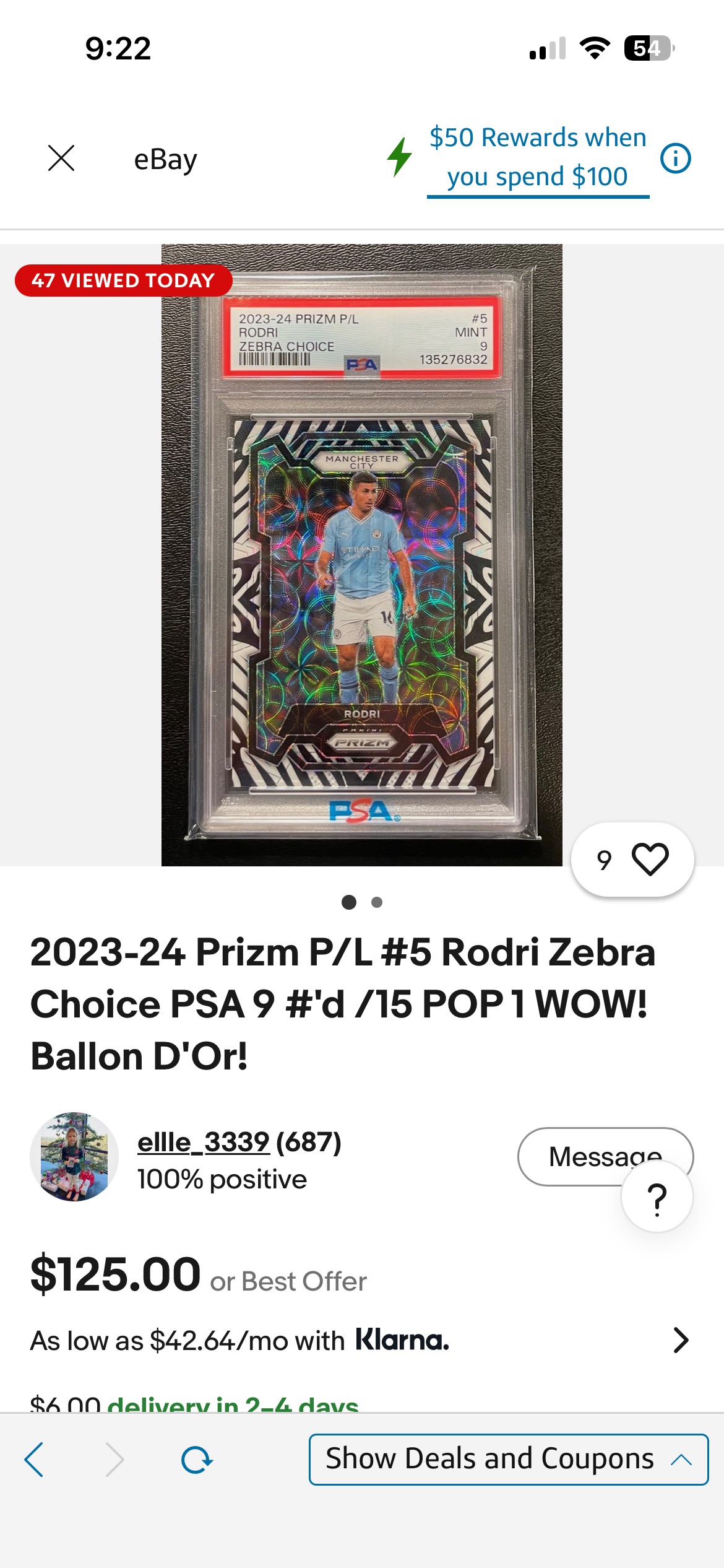 2023-24 Panini Prizm Premier League #5 Rodri Zebra Choice — front