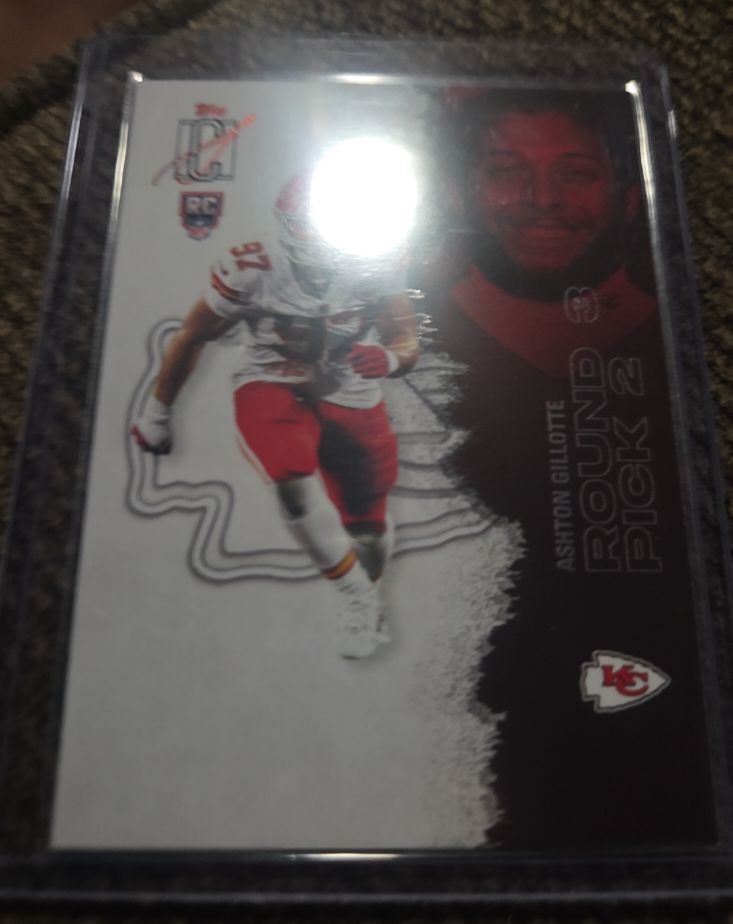 2025 Panini Ashton Gillotte Kansas City Chiefs Prestige Round 2 Pick 2 RC Card #2 — front