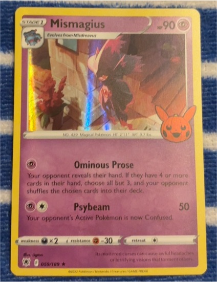 2022 Pokémon #059 Mismagius Trick Or Trade Halloween Holo Rare — front