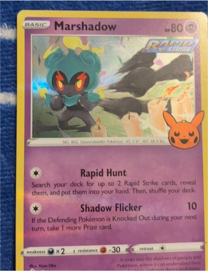Marshadow 80/203 Evolving Skies Rapid Strike Holo Rare Pokémon TCG — front