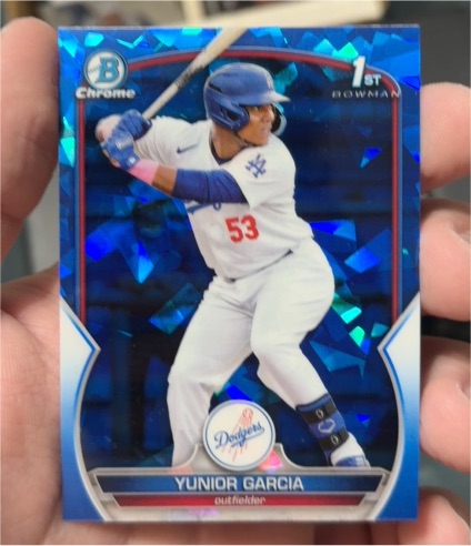 2023 Bowman Chrome Sapphire #BCP-142 Yunior Garcia — front