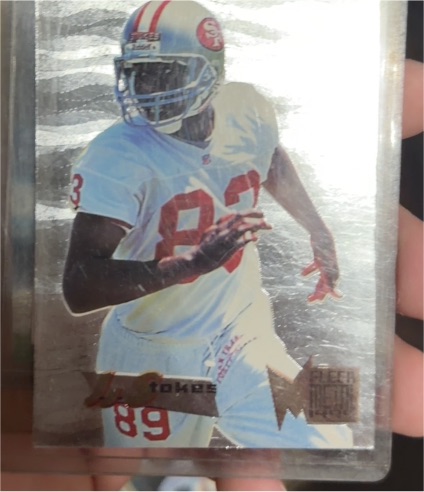 1995 Fleer Metal Silver Flasher #43 J.J. Stokes — front