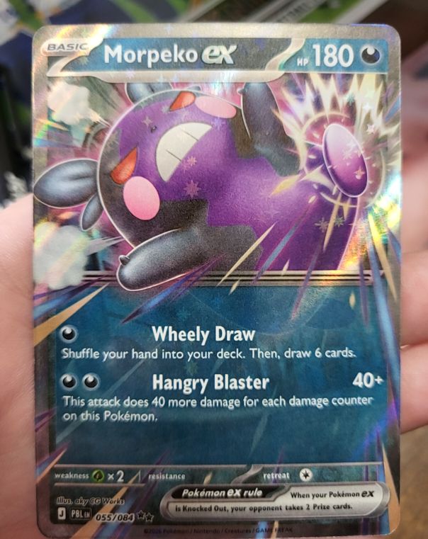 2022 Pokémon Scarlet & Violet ME05: Pitch Black #055 Morpeko ex — front