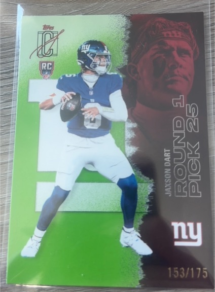 2025 Topps #25 Jaxson Dart Rookie Round 1 Pick 25 — front