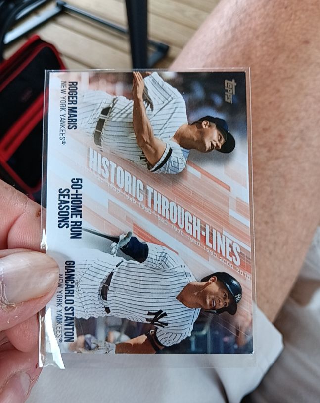 2019 Topps Historic Through Lines #HTL-20 Giancarlo Stanton / Roger Maris — front