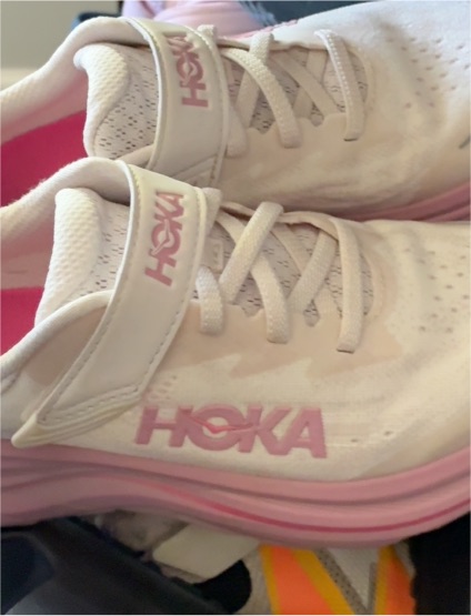 2023 Hoka One One Bondi 8 Blanc De Blanc Pink Yarrow Women's Running Shoes — front