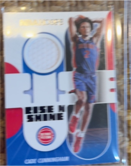 2021-22 Panini NBA Hoops #RS-CC Cade Cunningham Rise N Shine Memorabilia — front