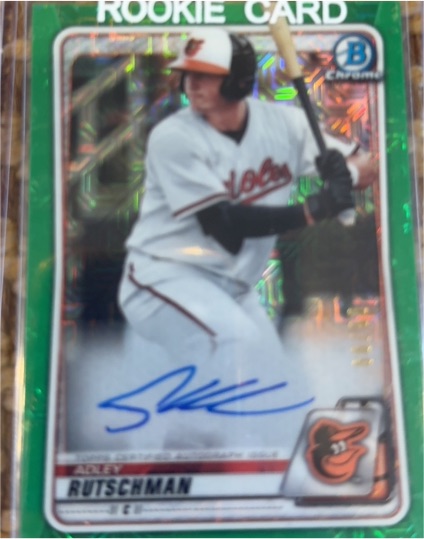 2020 Bowman Chrome #Auto Adley Rutschman Green Mojo Refractor — front