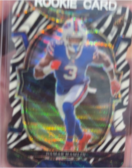 2022 Panini Select Football #98 Kaiir Elam Zebra Prizm Die Cut Rookie Card — front