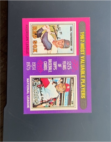 1975 Topps #205 1967 Most Valuable Players Carl Yastrzemski Orlando Cepeda — front