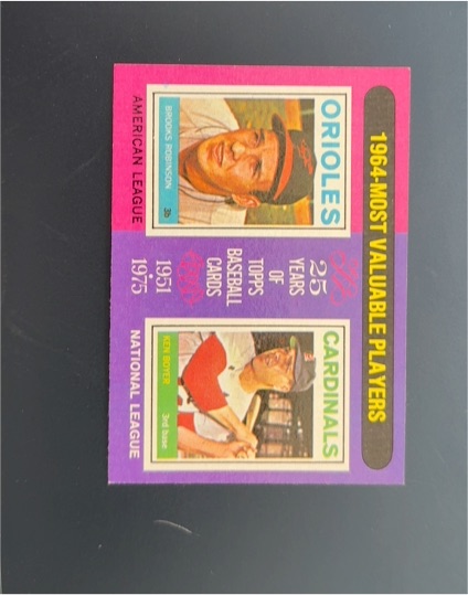1975 Topps #202 1964 MVPs Brooks Robinson / Ken Boyer — front