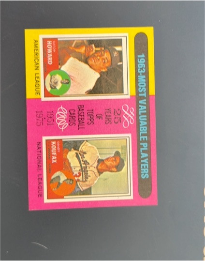 1975 Topps #201 1963 MVPs Elston Howard / Sandy Koufax — front