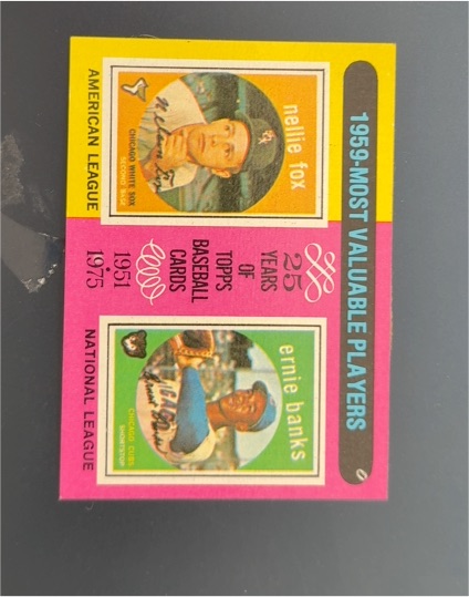 1975 Topps #197 Nellie Fox / Ernie Banks — front