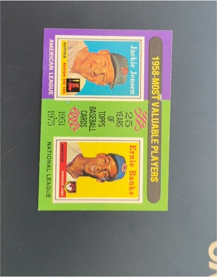 1975 Topps #196 1958 Most Valuable Players Jackie Jensen / Ernie Banks — front