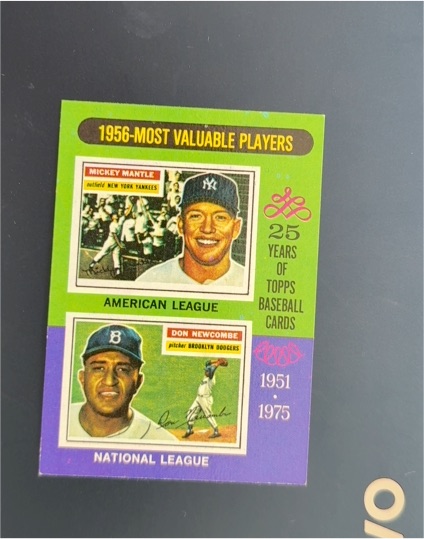 1975 Topps #194 1956 MVPs Mickey Mantle - Don Newcombe — front