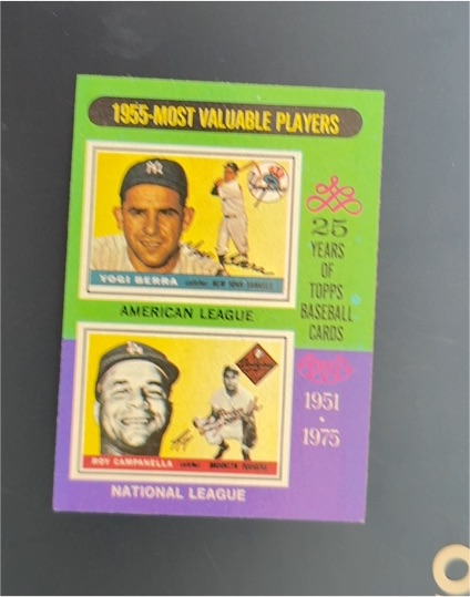 1975 Topps #193 1955 Most Valuable Players Yogi Berra / Roy Campanella — front