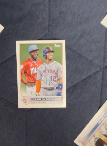 2022 Topps Series 1 #98 NL East Division Smiles Francisco Lindor & Jeff McNeil — front