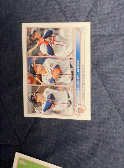 2022 Topps Series 1 #181 Adam Duvall, Austin Riley, Ozzie Albies — front