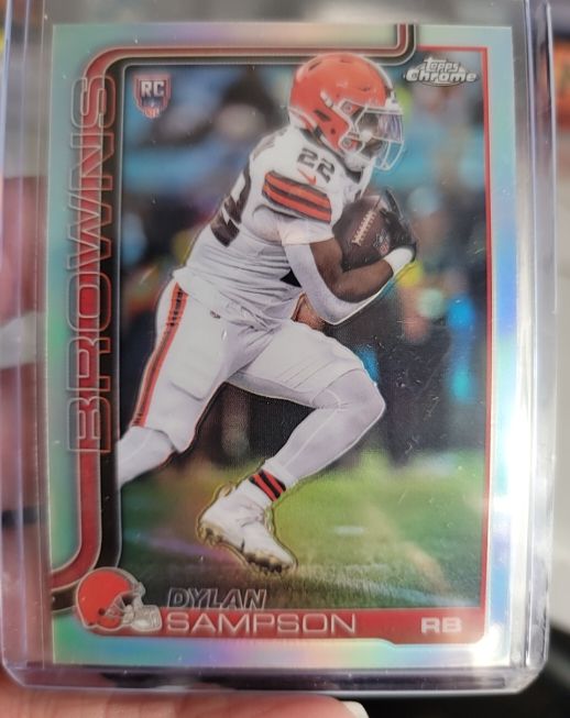 2025 Topps Chrome #308 Dylan Sampson Rookie Refractor Cleveland Browns — front