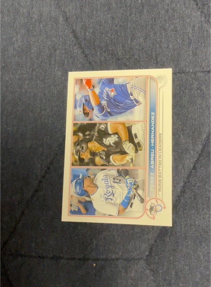 2022 Topps Series 1 #202 AL RBI Leaders Salvador Perez / Jose Abreu / Teoscar Hernandez — front