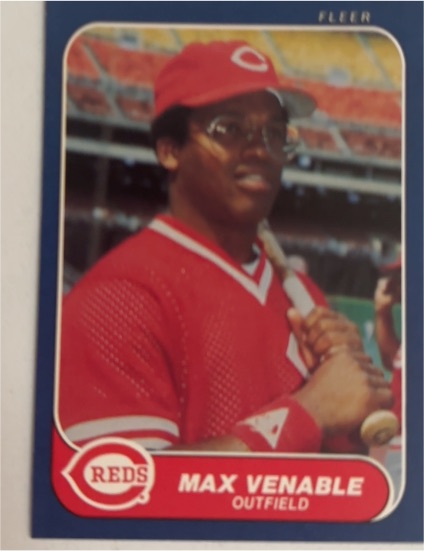 1986 Fleer #196 Max Venable — front