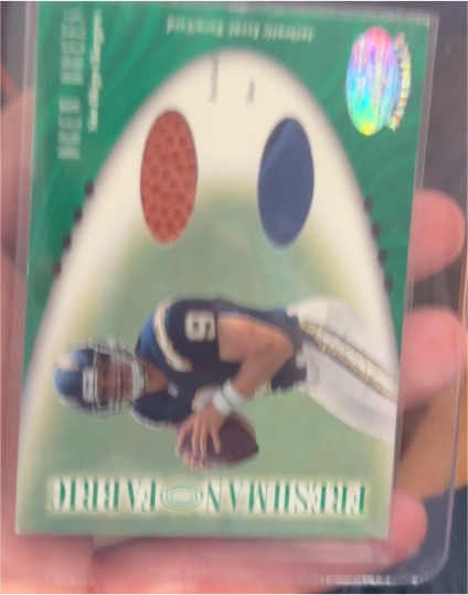 2001 Leaf Certified Materials #134 Drew Brees Freshman Fabrics RC — front