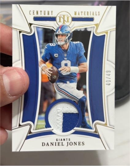 2022 Panini National Treasures Century Materials #CEN-DJO Daniel Jones — front