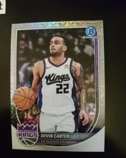 2025-26 Bowman Chrome #BCV-197 Devin Carter Mojo Refractor — front