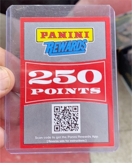 2025 Panini Rewards 250 Points Redemption Card — front