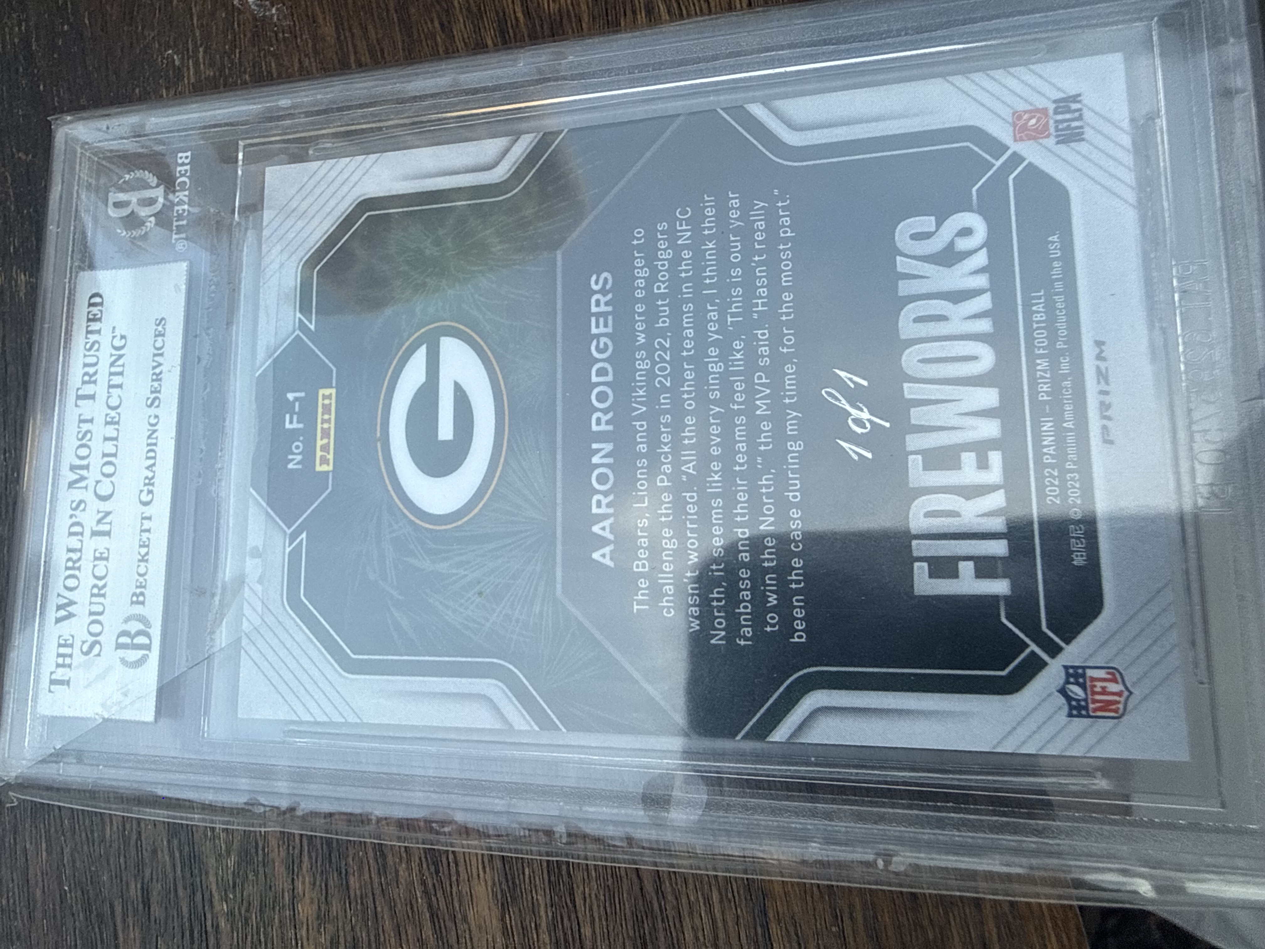 2022 Panini Prizm Football #F-1 Aaron Rodgers Fireworks — front