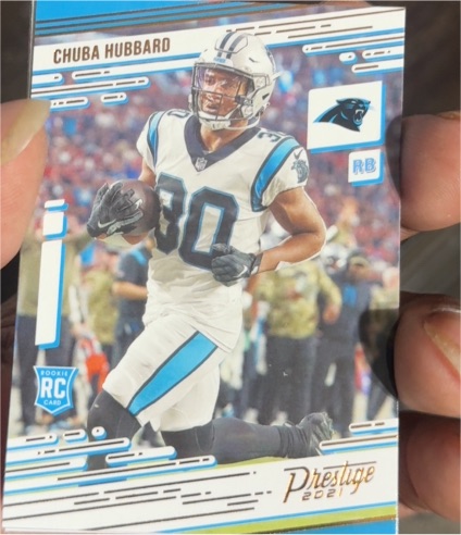 2021 Panini Chronicles Prestige #241 Chuba Hubbard — front