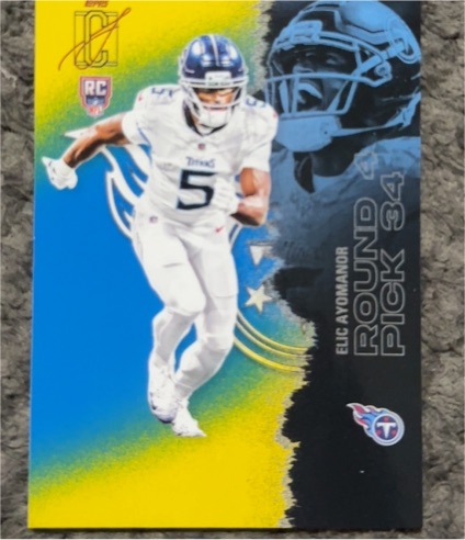 2025 Topps Signature Class #120 Elic Ayomanor Blue & Yellow — front
