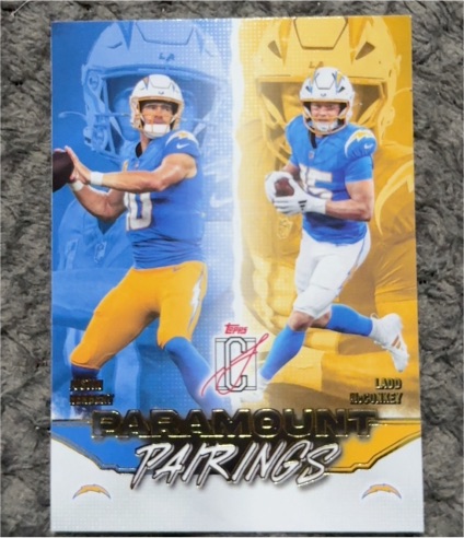 2025 Topps Paramount Pairings #PP-10 Justin Herbert and Ladd McConkey — front