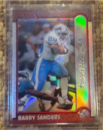 1998 Bowman Chrome #BCP8 Barry Sanders — front