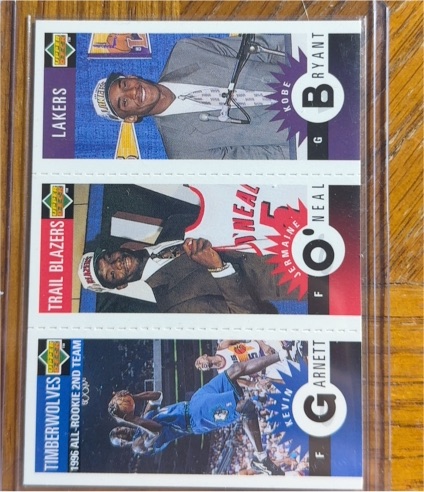 1996-97 Upper Deck Collector's Choice Mini #M129 Kobe Bryant / Kevin Garnett / Jermaine O'Neal Rookie Card — front