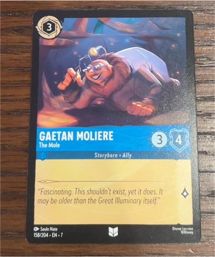 Disney Lorcana Archazia's Island #158 Gaetan Moliere The Mole — front
