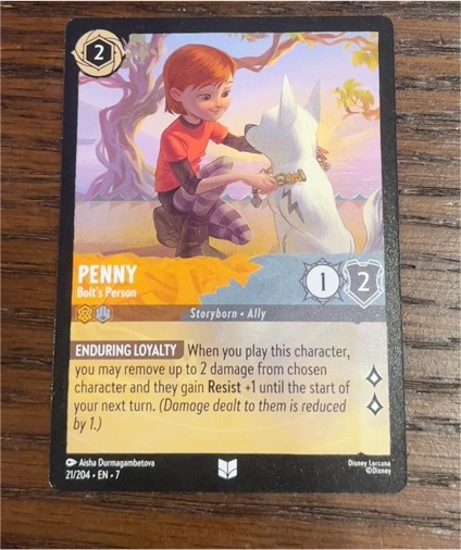 2025 Disney Lorcana Archazia's Island #21 Penny - Bolt's Person — front