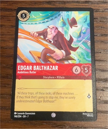 2025 Disney Lorcana Archazia's Island #146 Edgar Balthazar Ambitious Butler — front