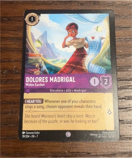 Disney Lorcana Archazia's Island #78 Dolores Madrigal Within Earshot — front