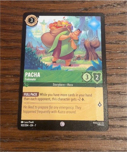 2023 Disney Lorcana Archazia's Island #102 Pacha Trekmate — front