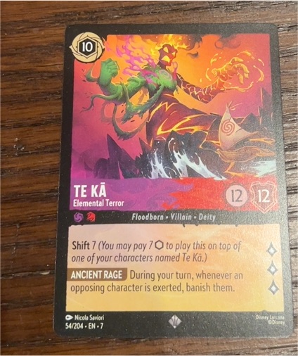2023 Disney Lorcana Archazia's Island #54 Te Kā Elemental Terror — front