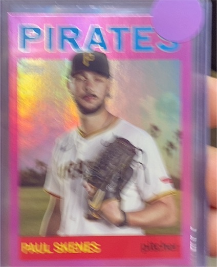 2025 Topps Archives #43 Paul Skenes Pink Foilboard — front