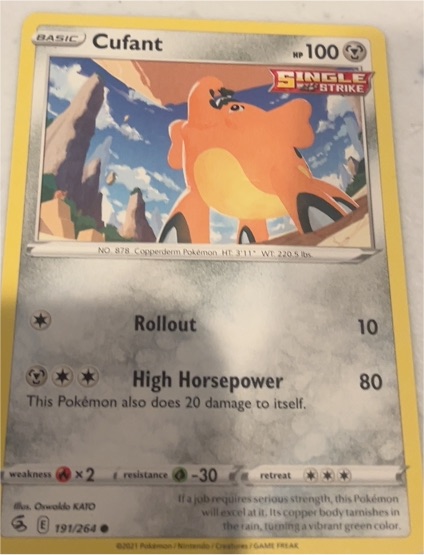2021 Pokémon Fusion Strike #191 Cufant — front