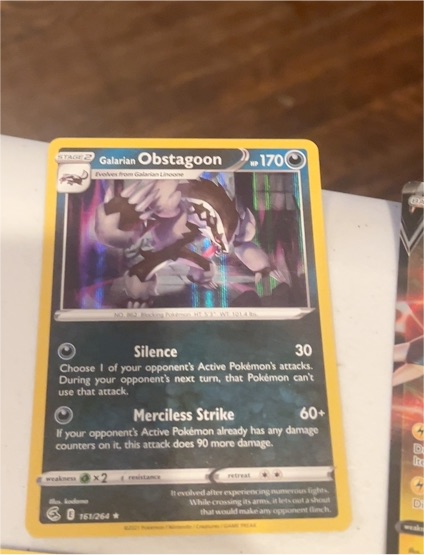2021 Pokémon #161 Galarian Obstagoon — front